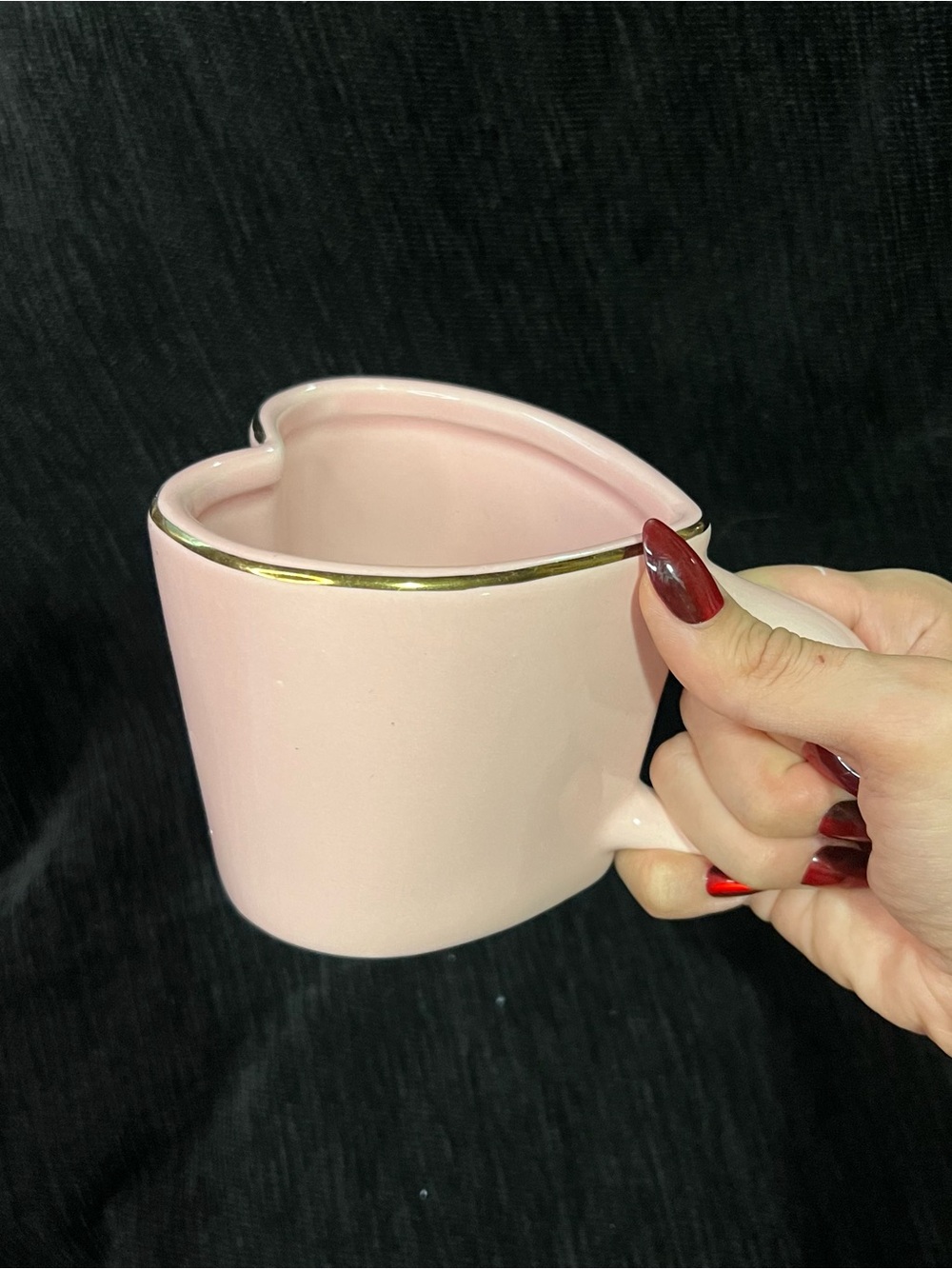 Threshold Pink Heart Rim Ceramic Mug with Gold Trim